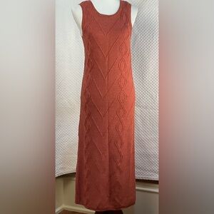 Anthropologie Callahan Burnt Orange Womens Tank Lined Knitted Maxi Dress Small